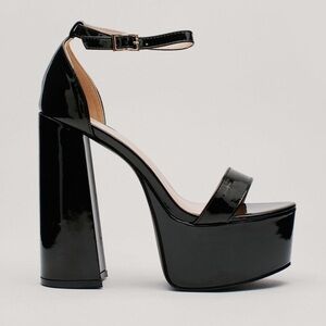 Platform Heels Black Gothcore Punk Chunky Size 38 / US 7.5